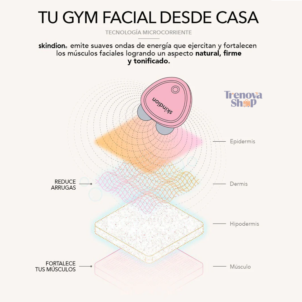 Masajeador Facial Skindion con Microcorrientes para Piel Firme y Rejuvenecida